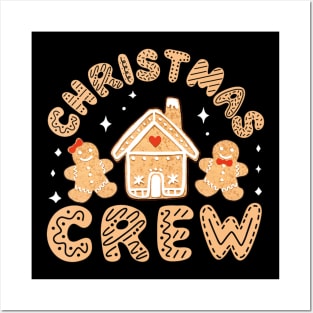 Christmas Crew Holiday Gingerbread Man Posters and Art